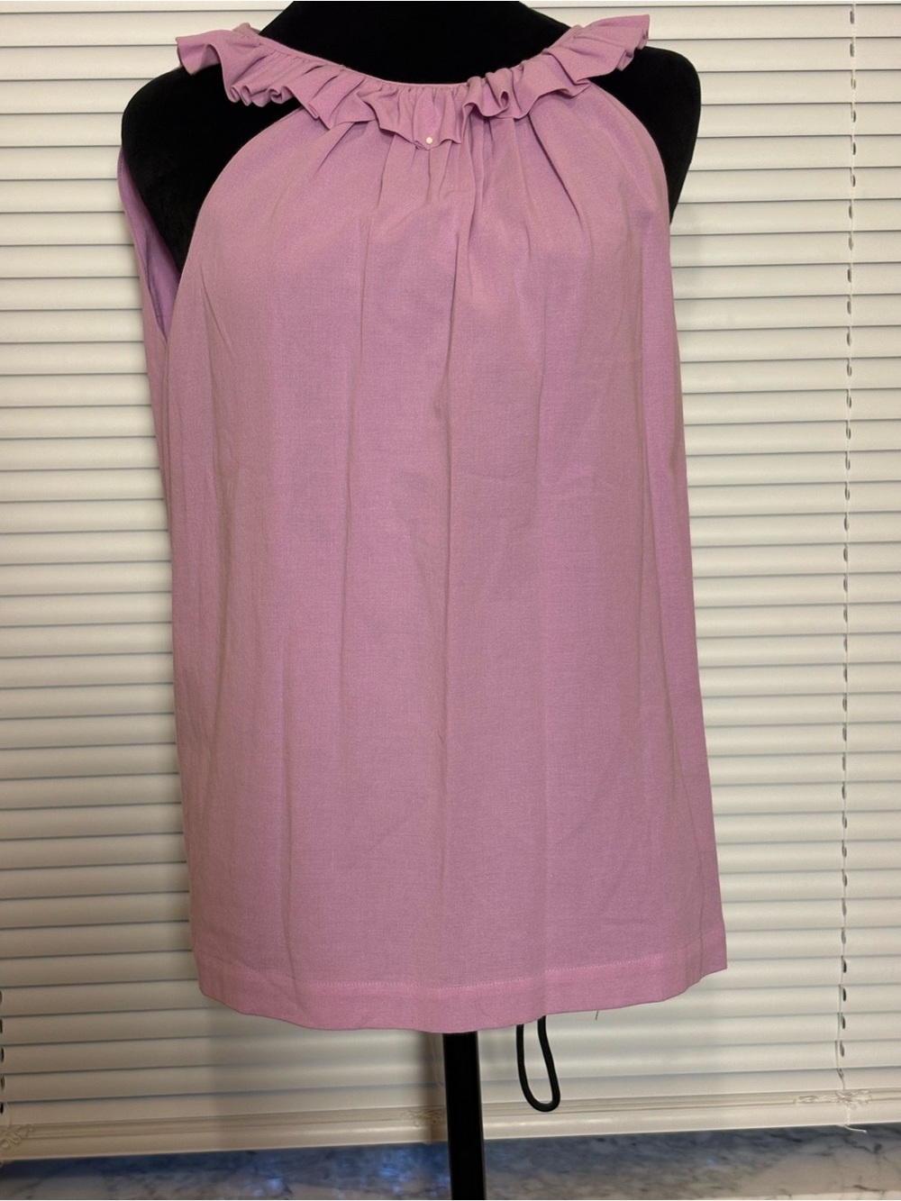 Trina Turk Lavender Ruffle-Neck Moonbow Top